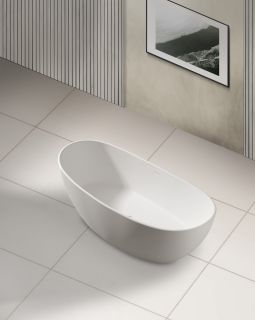 Ванна из искусственного камня ABBER Stein AS9615 180x85см белый матовый